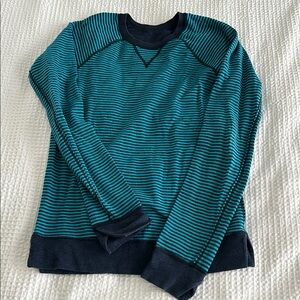 Lululemon Open your Heart Striped Sweatshirt - Teal and Navy